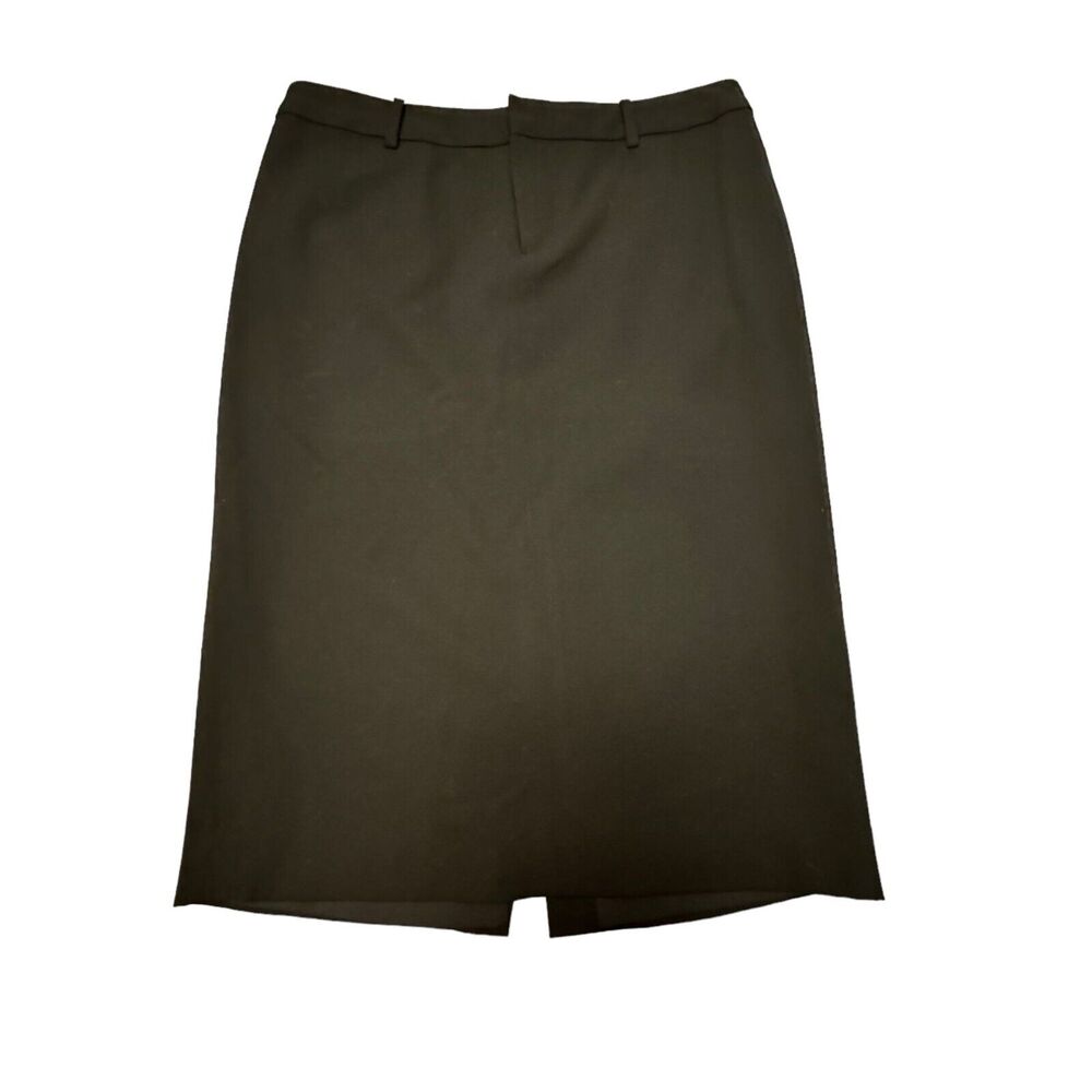 Vtg Ralph Lauren Pencil Skirt Women's 4 Black Wool Blend Mid Rise Back Pockets